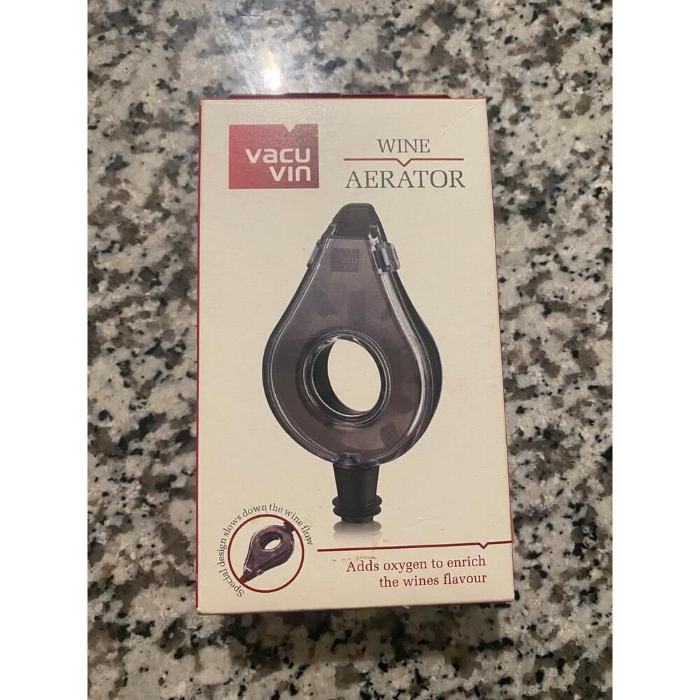 Vacu Vin Wine Aerator NWT Translucent Grey Modern Elegant Wine Lover
